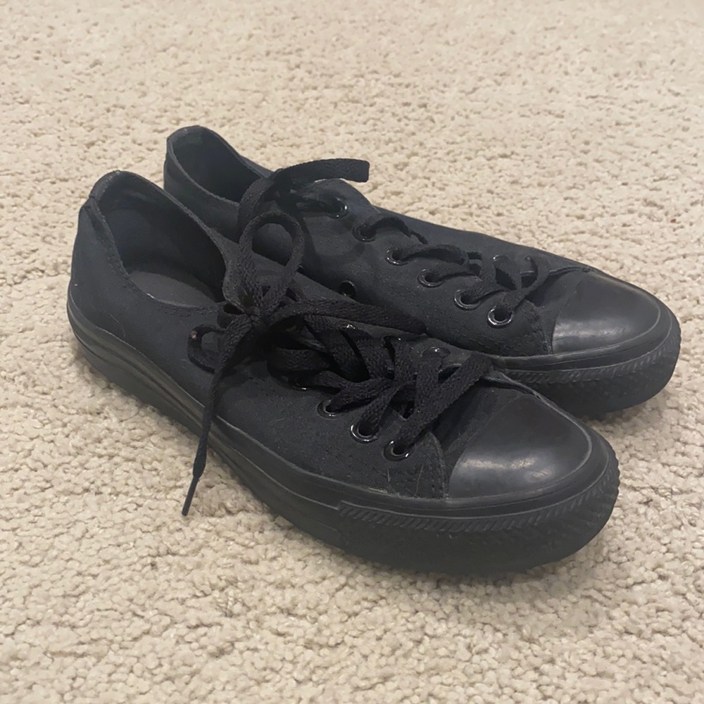 All Black Converse Low Tops